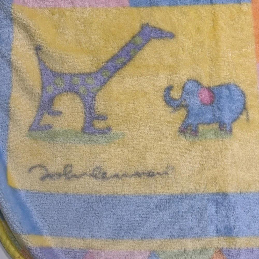 Carter's John Lennon Real Love Baby animal soft fleece blanket Multicolor VTG
